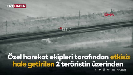 Menfeze patlayıcı tuzaklamaya çalışan teröristler güvenlik kamerasında