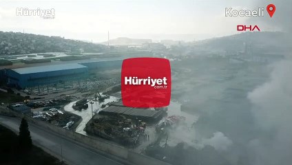 24 saattir devam eden hurdalık yangını, Dilovası'nı duman altında bıraktı