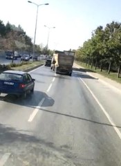 Son dakika haber | SULTANGAZİ'DE HAFRİYAT KAMYONUYLA DRİFT KAMERADA