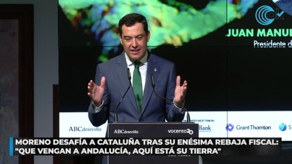 Moreno desafía a Cataluña tras su enésima rebaja fiscal: "Que vengan a Andalucía, aquí está su tierra"