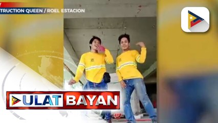 Dalawang construction worker, rumampa na mala-beauty queen