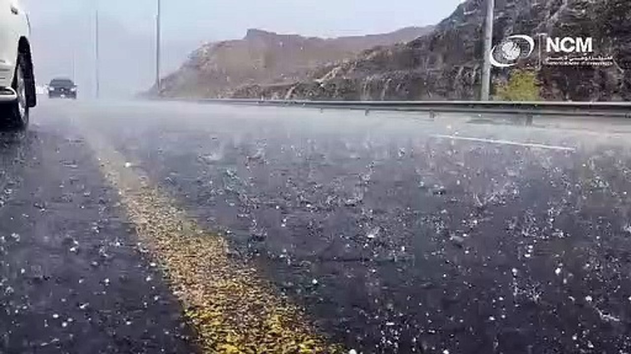 Rain and hail storm in UAE