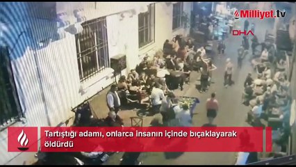 Taksim'de dehşet! Onlarca kişi cinayeti elleri arkasında izledi