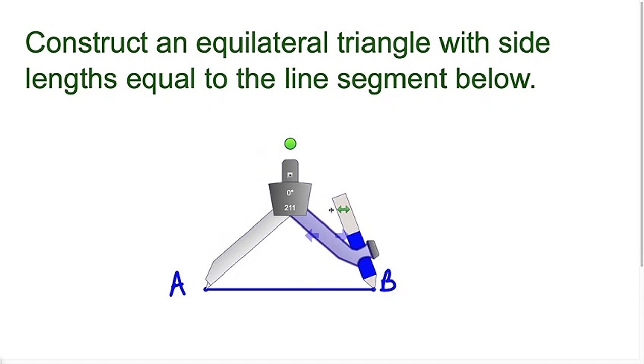Constructing an equilateral triangle  geometry Full HD Tutorial
