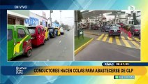 Desabastecimiento de GLP: conductores hacen largas colas para conseguir combustible