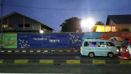 Night Street View At Tanjung Priok Port, Jakarta, Indonesia.