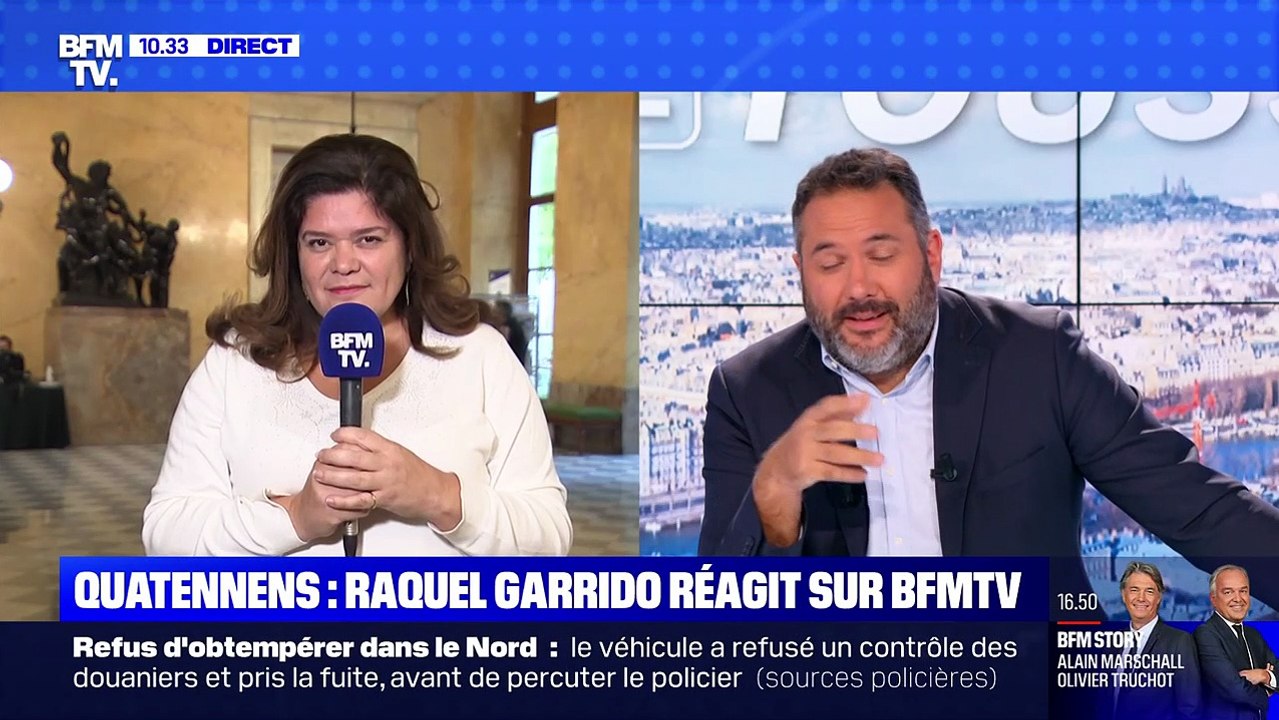 "Les choses sont trop graves pour jouer à cela !" : Echange tendu entre Bruce Toussaint et Raquel Garrido sur BFMTV
