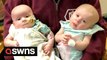'Both my twin daughters were diagnosed with eye cancer at just a few weeks old - one has beaten it and one has relapsed'