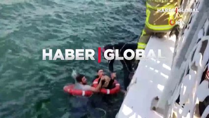 Fırtınanın etkisiyle denize düşen yaşlı adamın zorlu mücadelesi