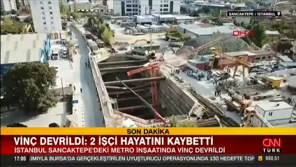 Son dakika... Sancaktepe'de vinç devrildi: 2 işçi hayatını kaybetti