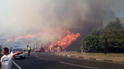 Las llamas se comen San Cristóbal en Pamplona
