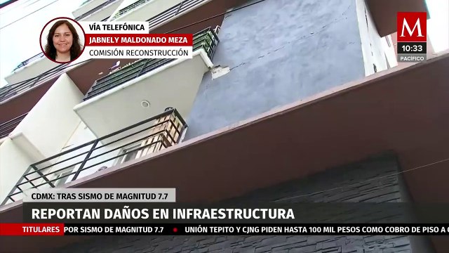 Reportan daños en infraestructura en CdMx tras sismo de magnitud 7.7