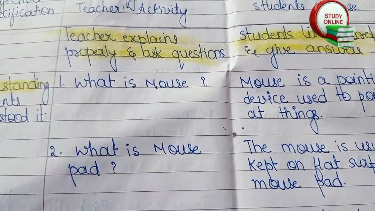 Computer lesson plan/ using a mouse