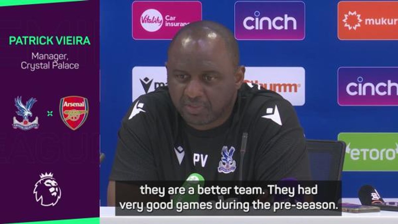 Palace manager Vieira ready to face improved Arsenal