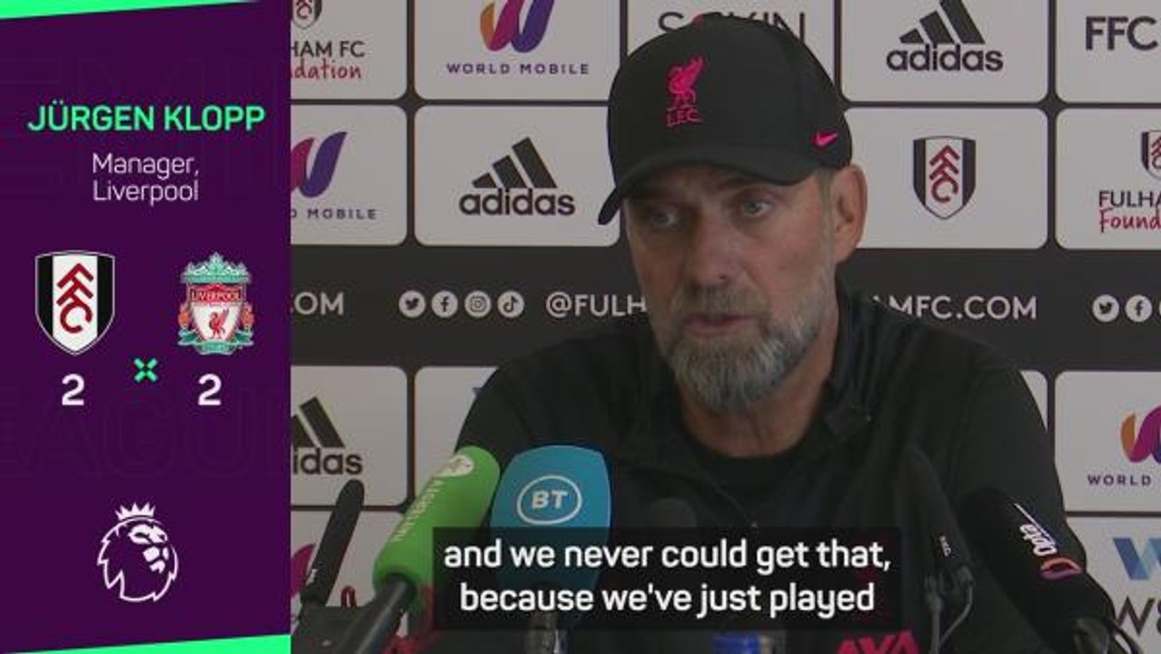 Klopp unhappy with Liverpool performance