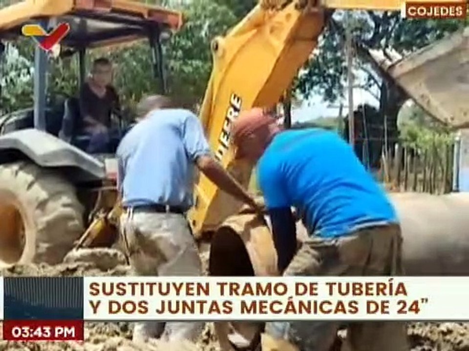 Cojedes | Realizan trabajos de recuperación en la avería del tramo de la tubería dos juntas mecánica