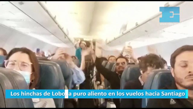 Los hinchas de Lobo, a puro aliento en los vuelos hacia Santiago