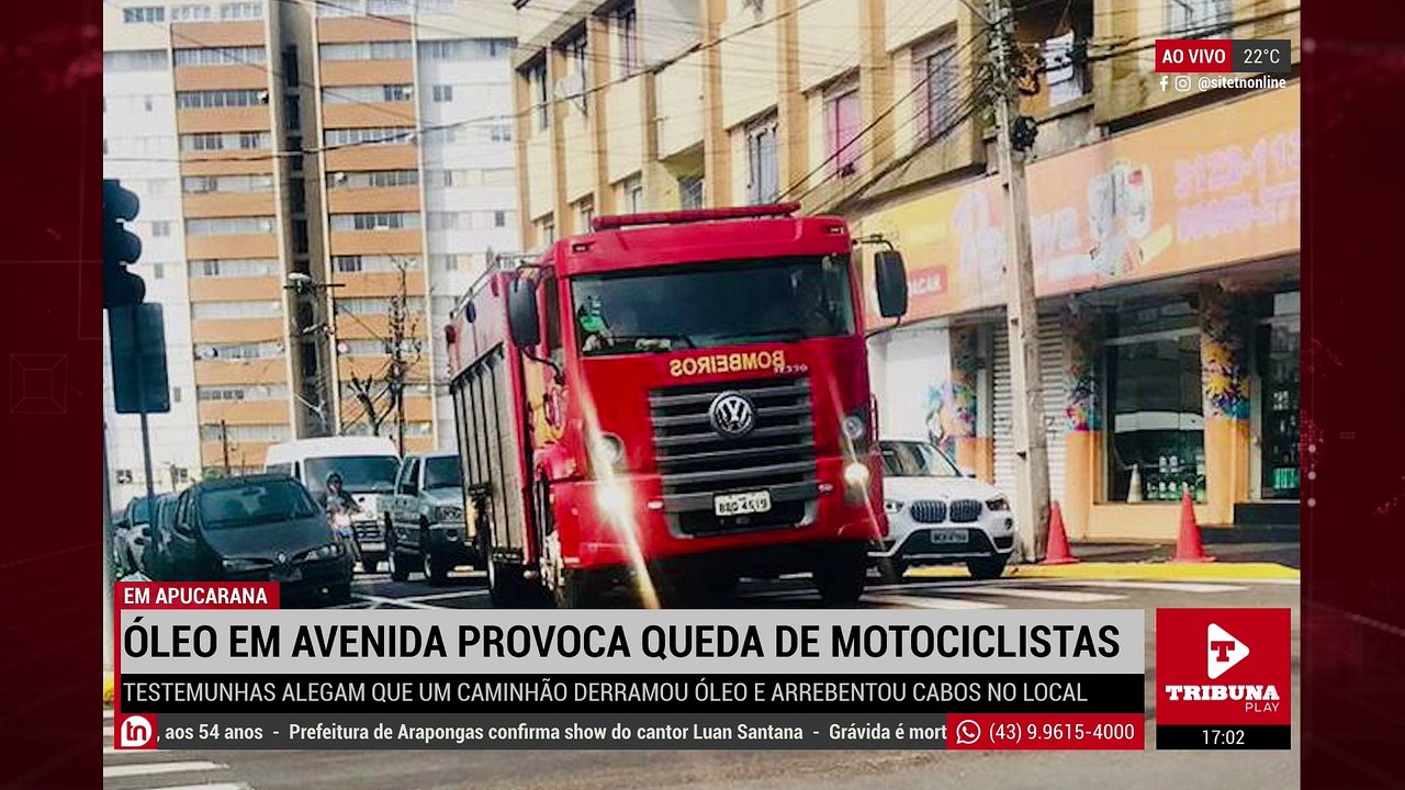 Óleo em avenida de Apucarana provoca queda de motociclistas