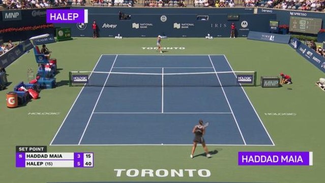 Halep edges Haddad Maia for third Toronto title
