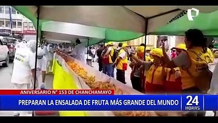 Chanchamayo: preparan ensalada de frutas de 86 metros de largo