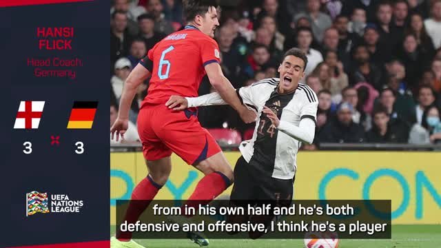 Flick delighted by 'exceptional talent' Musiala after England draw