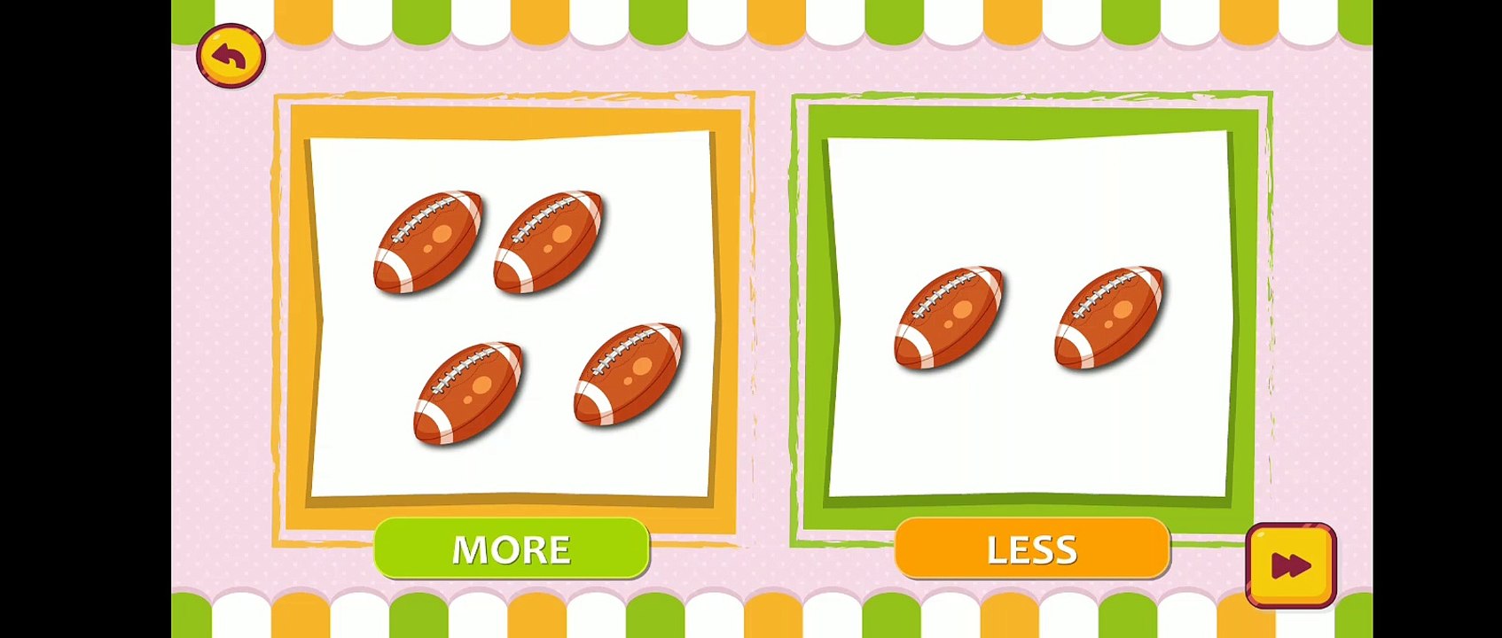 Opposite word for kids | more and less