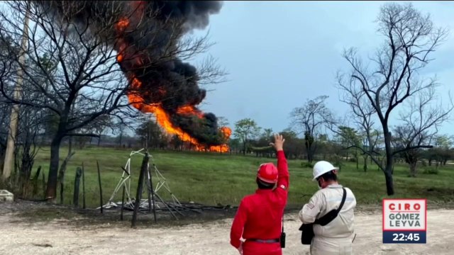 Se registra fuerte explosión cerca de estación de Pemex en Huimanguillo, Tabasco