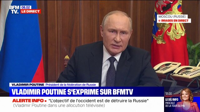 Vladimir Poutine: L'objectif de l'occident est de détruire la Russie