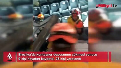 Brezilya'da konteyner deposu çöktü