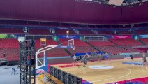 Entraînement des Belgian Cats avant le match contre les USA