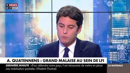 VIDÉO - "À côté de la plaque" : Gabriel Attal accable Jean-Luc Mélenchon sur l’affaire Quatennens