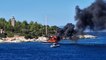Yacht Burns on the Water