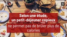 Selon une étude, un petit-déjeuner copieux ne permet pas de brûler plus de calories