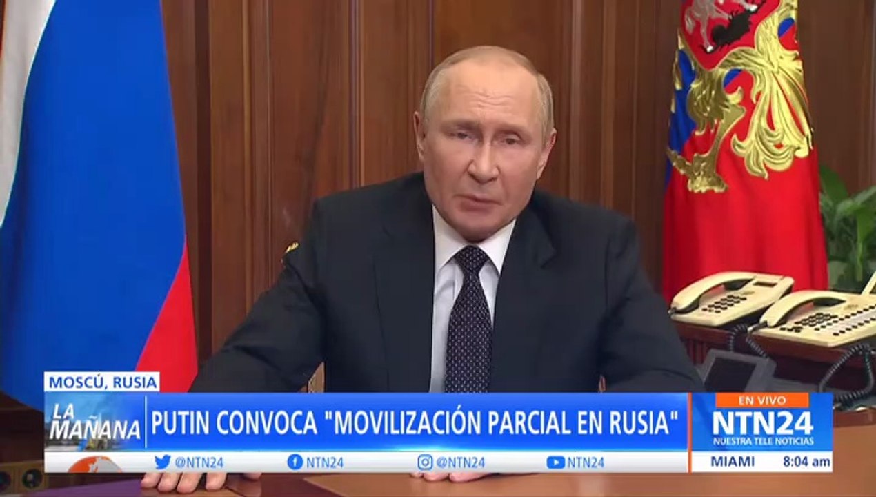 Putin ordena una “movilización parcial” en Rusia para hacerle frente a la contraofensiva de Ucrania