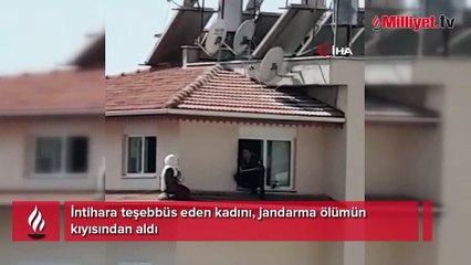 Çatıda şok görüntü! Komutan, ölümün kıyısından aldı