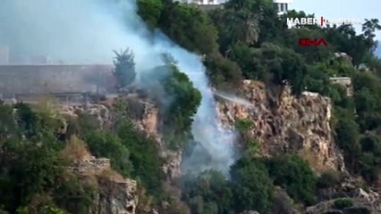 Falezlerde korkutan yangın