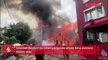 Beykoz'da korkutan yangın! Ahşap bina yanıyor