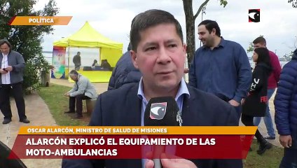Alarcón explicó el equipamiento de las moto-ambulancias