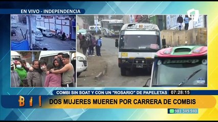 Independencia: Vecinos exigen mayor control tras muerte de 2 mujeres por carrera de combis