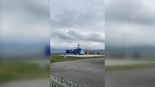 Son dakika gündem: KASTAMONU - Denizli'de düşen yangın söndürme helikopterinin havalanma anı görüntülendi