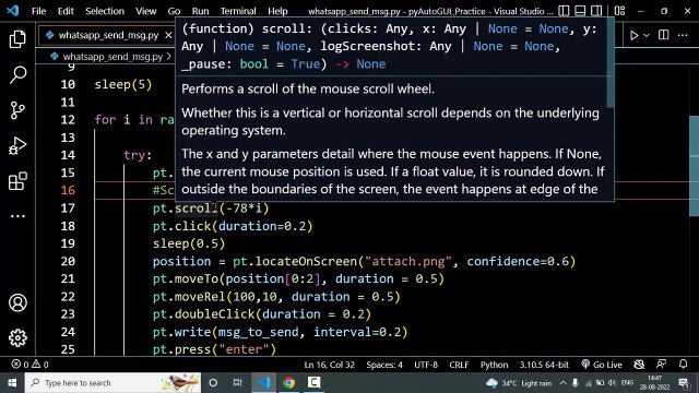 Python Code - Sending message to multiple contacts in Whatsapp