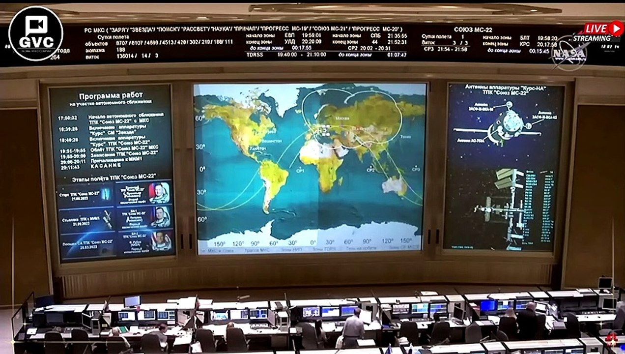 Soyuz spacecraft, docks to the international space station.