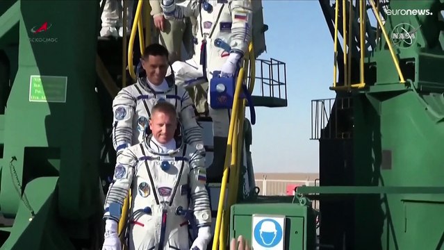 US astronaut and Russian cosmonauts blast off to ISS in rare show of cooperation