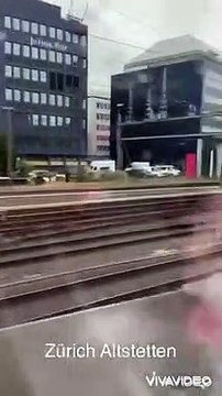 SBB CFF FFS Fahrt mit IC3 von Zürich nach Basel am verregneten Tag