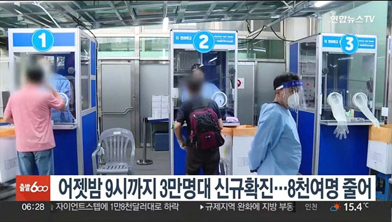 어젯밤 9시까지 3만명대 신규확진…8천여명 줄어