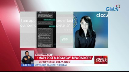 Panayam kay Mary Rose Magsaysay, MPA CISO CEH, Deputy Exec. Dir. V, CICC | UB
