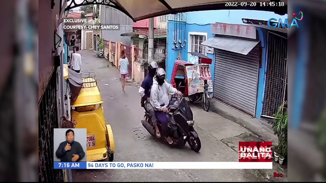 Panghoholdap ng riding-in-tandem sa isang delivery rider, na-huli cam | UB