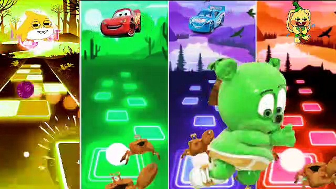 Baby Shark - Cars Team Lightning McQueen - Dinoco - Bunzo Bunny - Tiles Hop EDM Rush