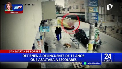 SMP: capturan a menor de 17 años que usaba arma de fuego para asaltar a escolares