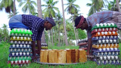 BREAD OMELETTE | Eggs with Bread | Quick Simple Easy Egg Recipe Cooking in Village | Fastest Omelet